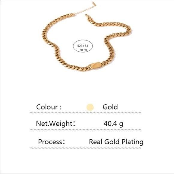 New 18k gold plated chunky link chain necklace - Picture 10 of 12